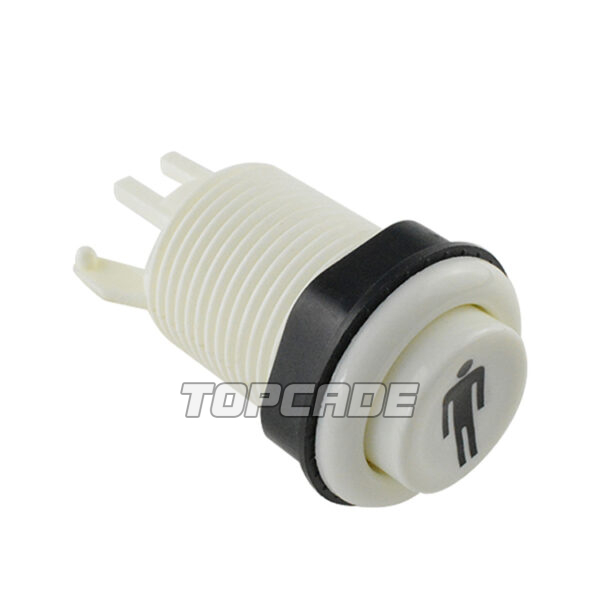 1P White Happ-Style Player Arcade Button
