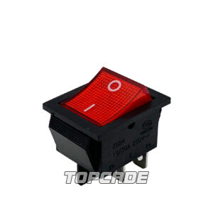 RED BUTTON ON-OFF 4 PIN DPST BOAT ROCKER SWITCH
