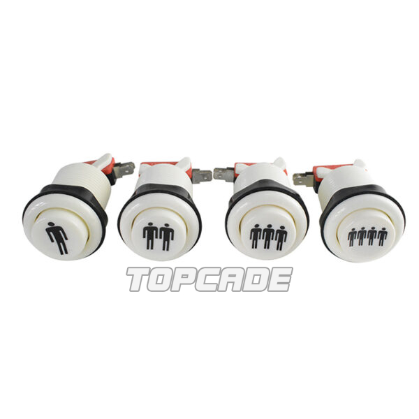 1P White Happ-Style Player Arcade Button - Image 5